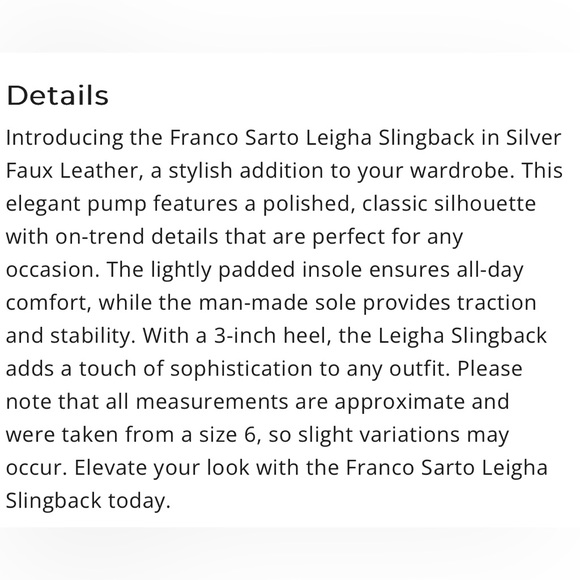 NWT- Franco Sarto Leigha slingback - Picture 4 of 4